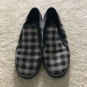 Vans Grey and black canvas/suede heel Sneaker